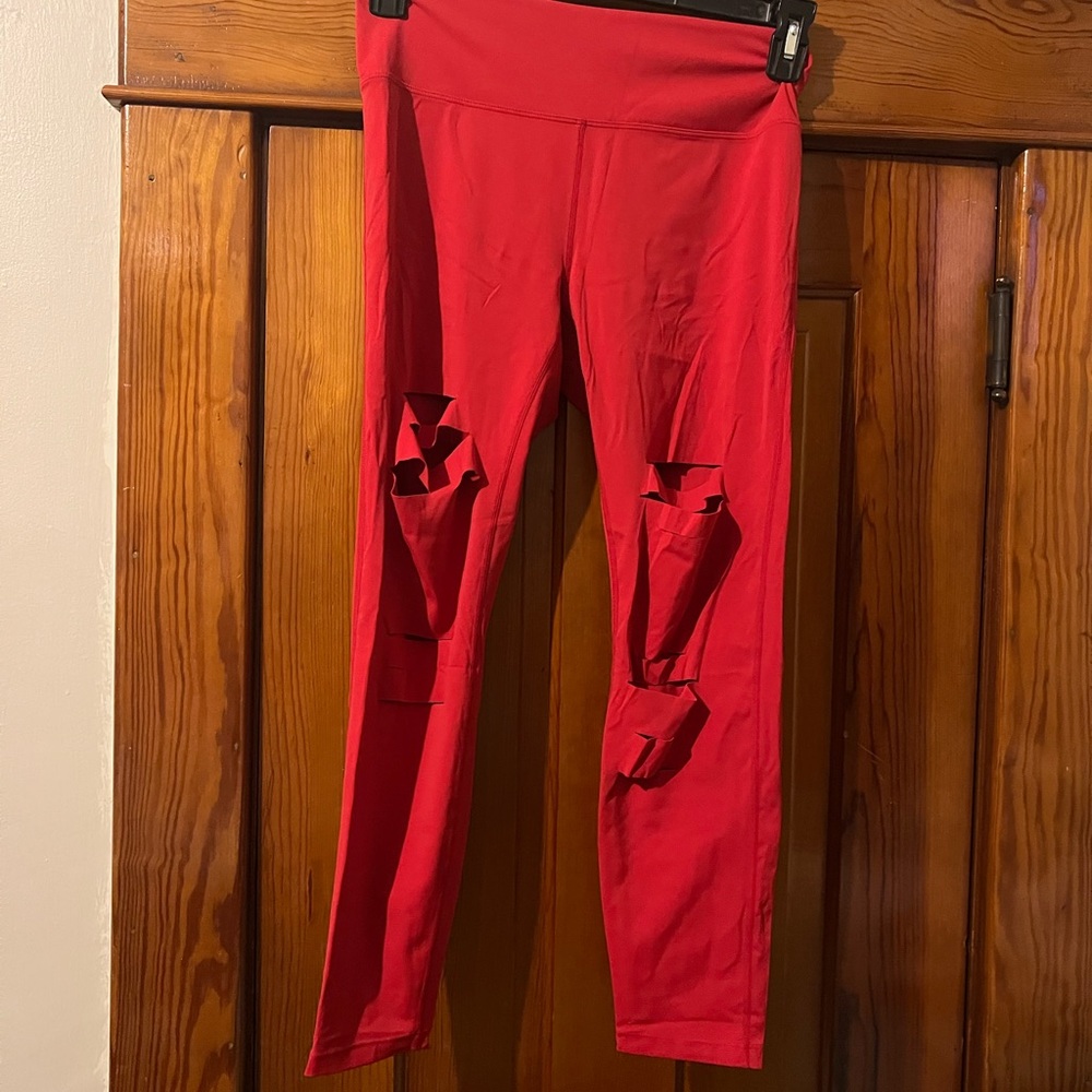 Zyia red slashed leggings